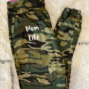 Camo mom life joggers